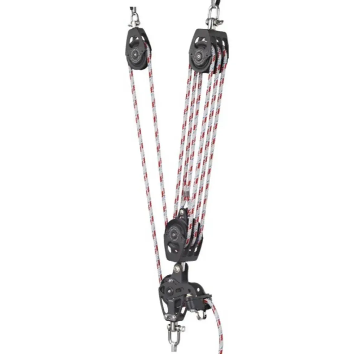 Picture of 75mm fiddle block and cam cleat with triple block with becket for 8:1 mainsheet system