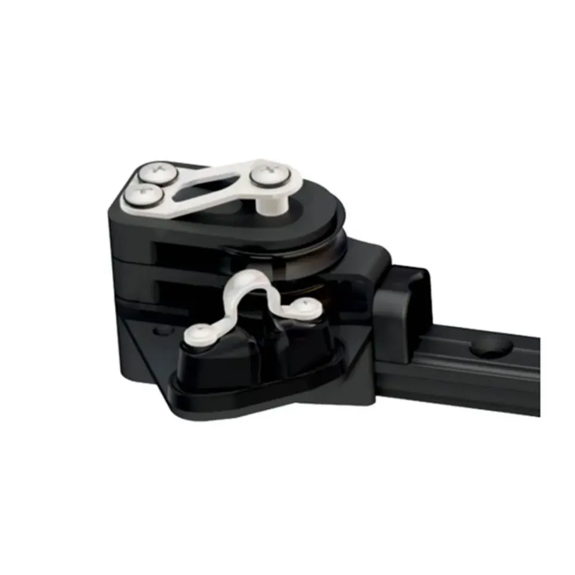 Picture of 260mm 4Race main car end stopper with 2 sheaves and becket with cam cleat